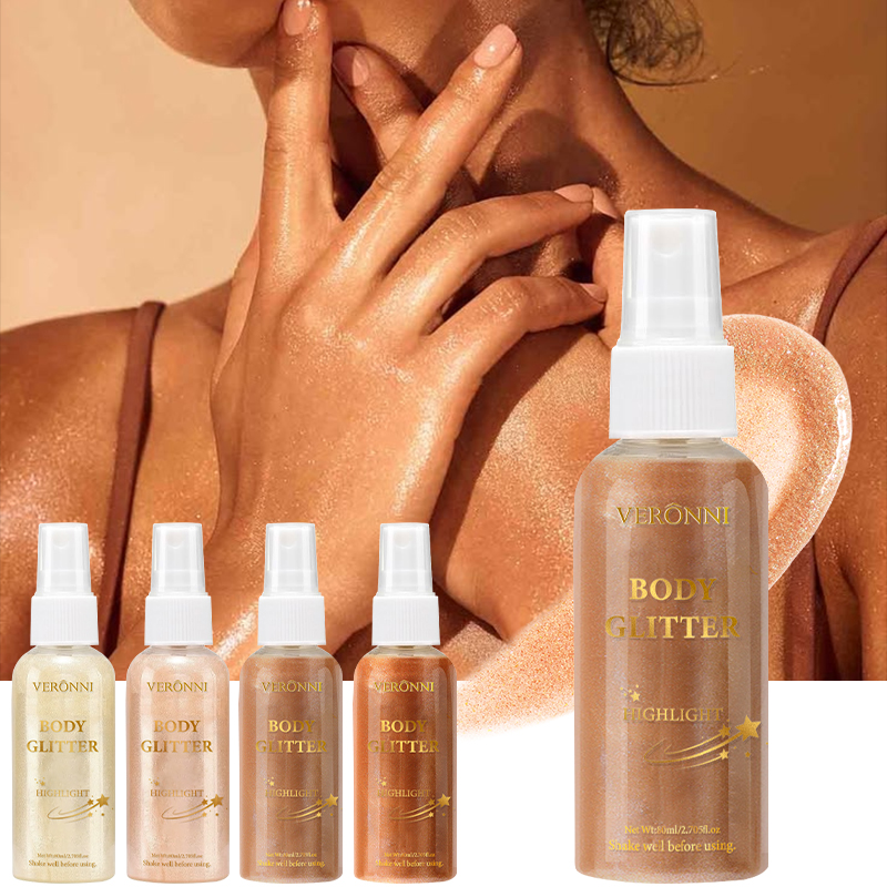 Body Shimmer Lotion - Spray corporel liquide à paillettes, séchage