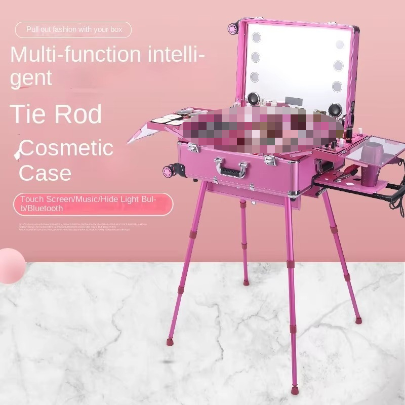 Beauty Makeup Trolley - Valise trolley Bluetooth en alliage d'aluminium