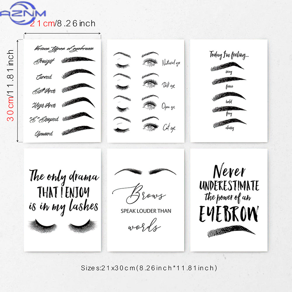 Makeup Is Beauty Quotes - Lot de 6 impressions sur toile