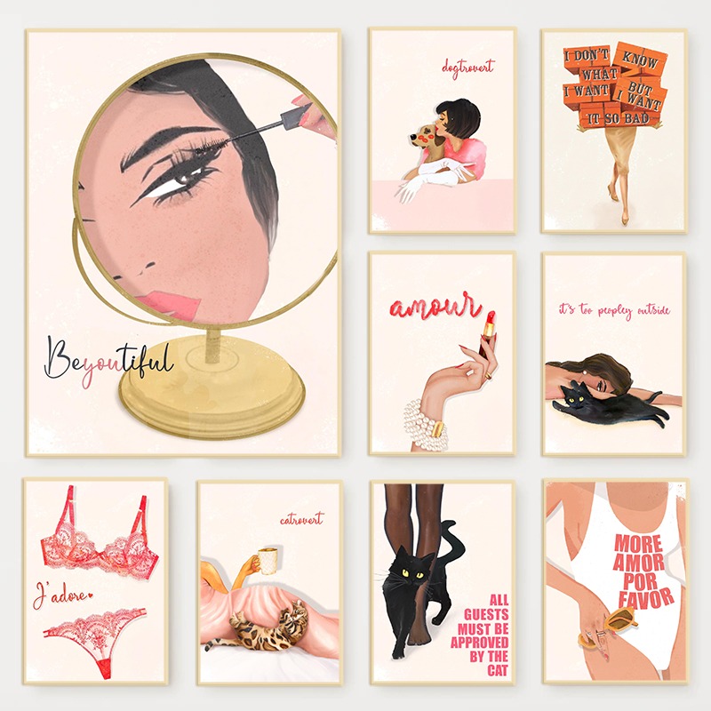 Makeup Is Beauty Quotes - Affiche de Magazine de mode Glam