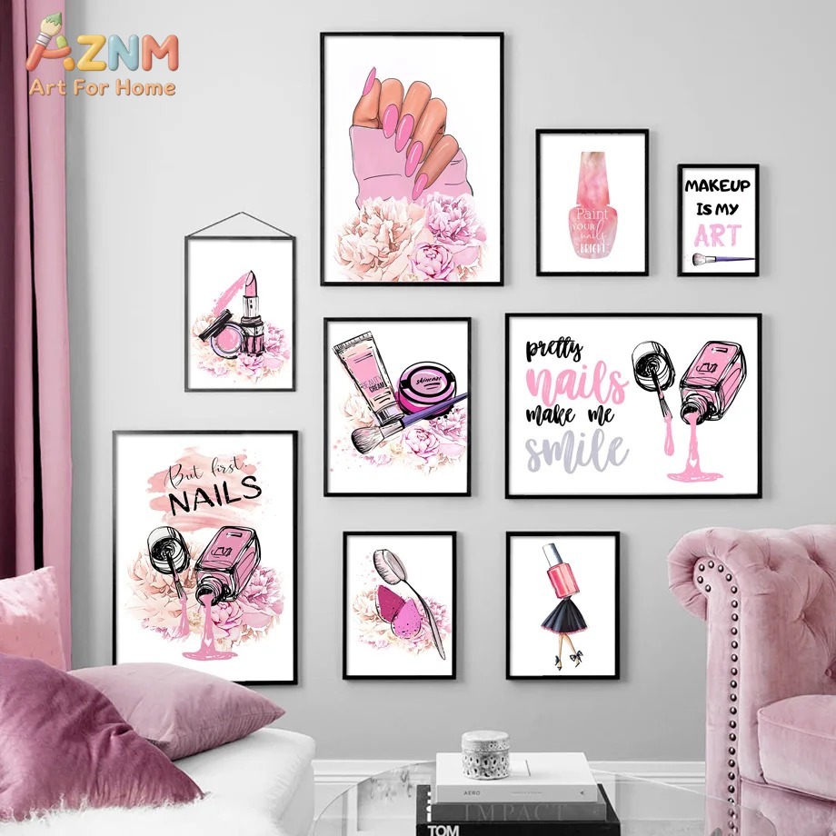 Makeup Is Beauty Quotes - AZNM – toile d'art murale rose