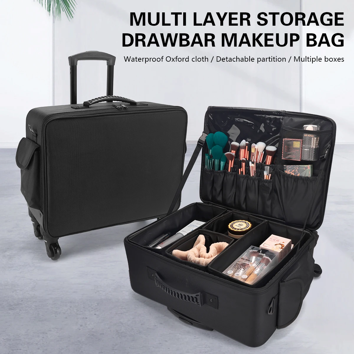 Beauty Makeup Trolley - Trolley de Barbier Professionnel Grande Capacité,