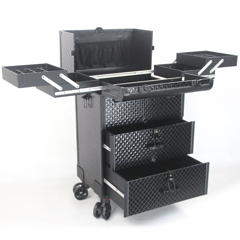 Beauty Makeup Trolley - Grande valise professionnelle multi-couches avec serrure
