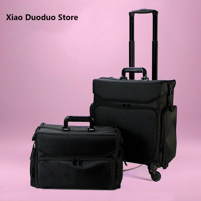 Beauty Makeup Trolley - Valise de manucure esthétique professionnelle noir
