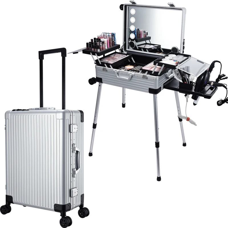 Beauty Makeup Trolley - Valise de maquillage roulante 24'' avec