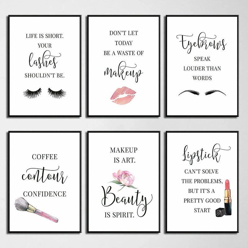 Makeup Is Beauty Quotes - Affiche de citations sur le maquillage,