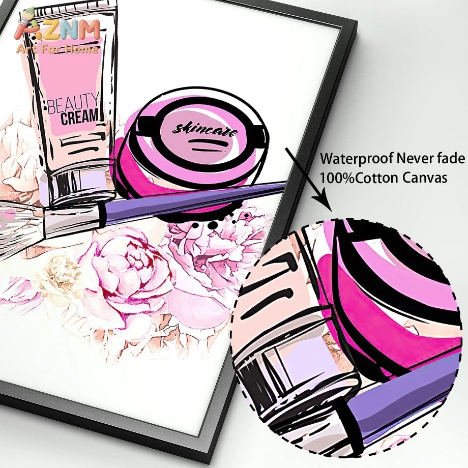AZNM – toile d'art murale rose - Makeup Is Beauty Quotes avis et prix
