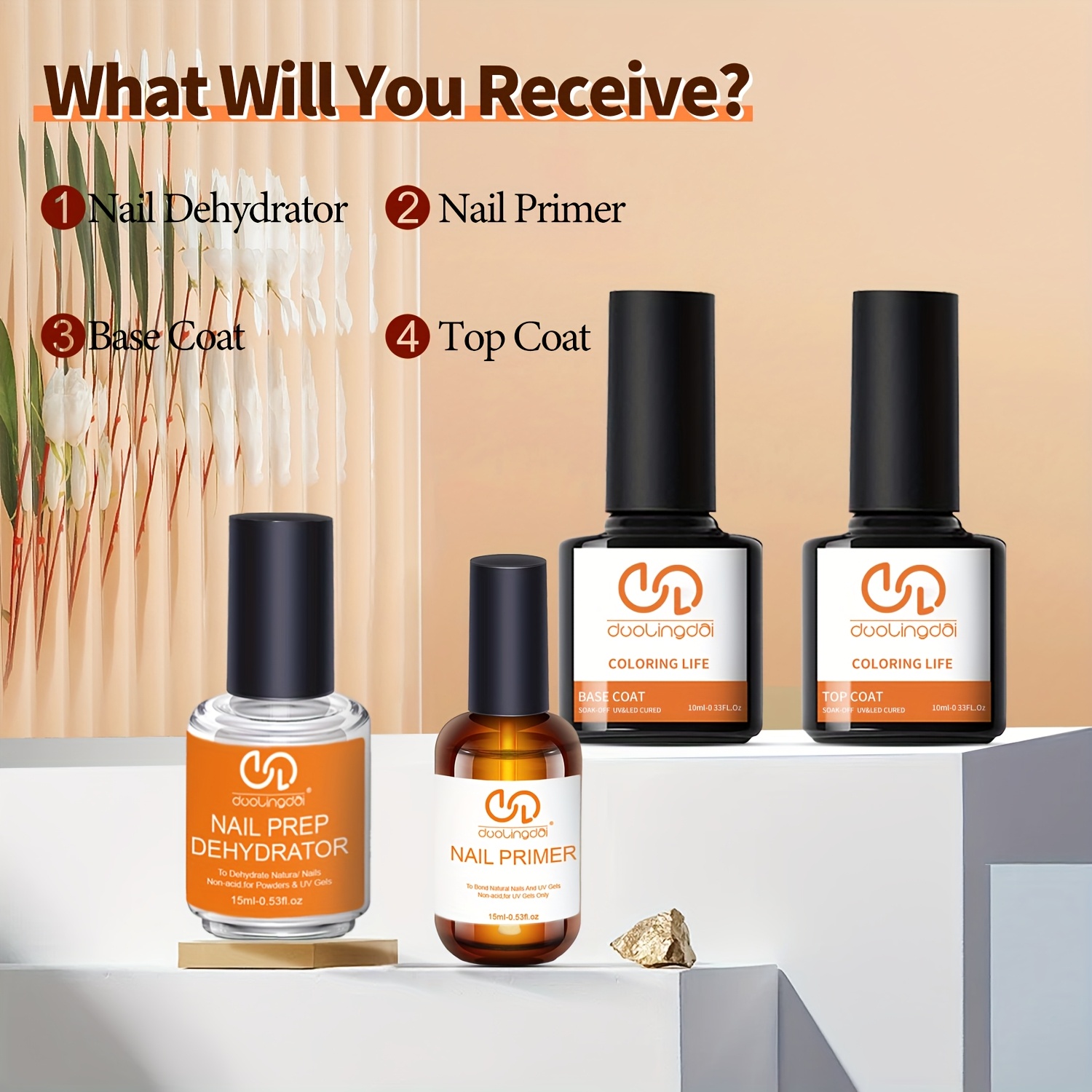 Lot de 4 gels de base et de fi - Nail Dehydrator Primer avis et prix